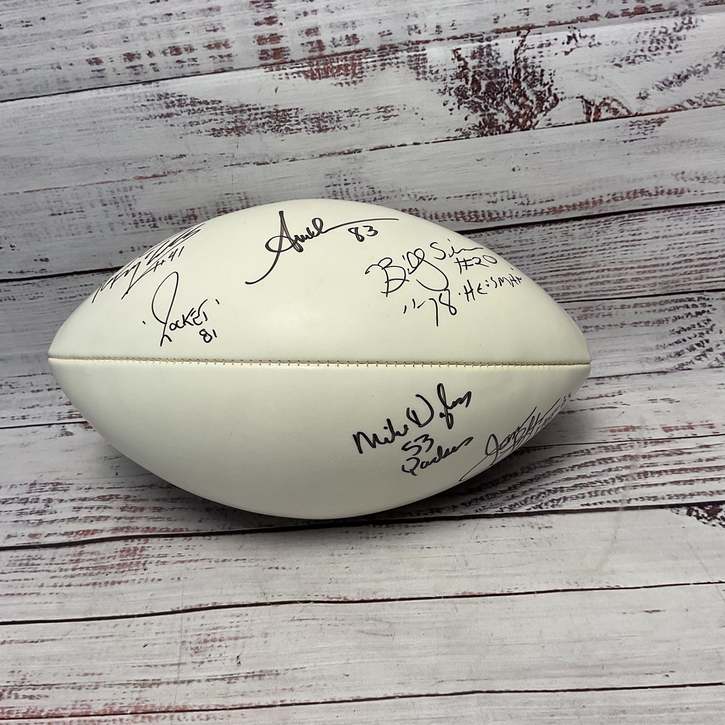 Signed Autographed Football Billy Sims James Lofton Mike Douglass Rocket Ismail