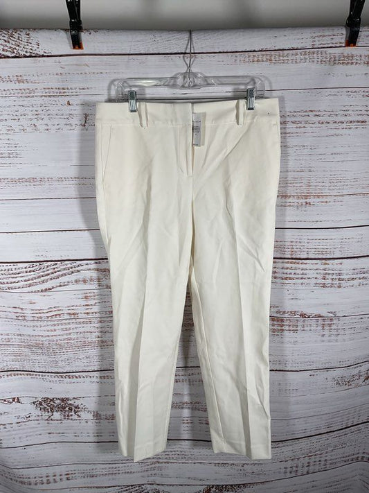 NWT Ann Taylor Factory Women's The Ankle Mid Rise Slim Leg Pants White Size 8-#2