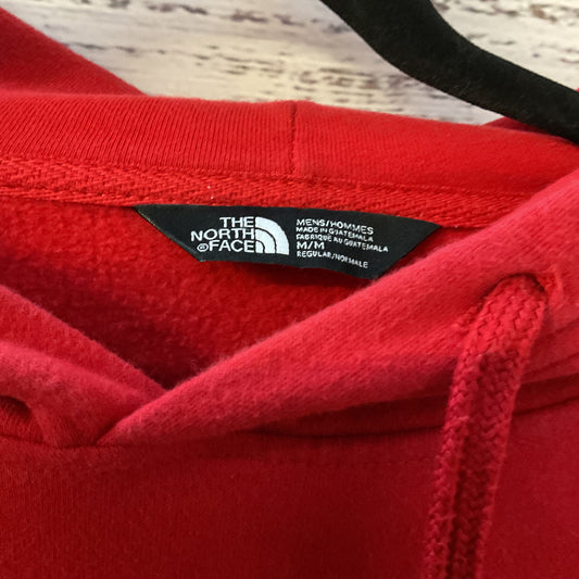 North Face Red Black Logo Draw String Hoodie Jacket - Size M
