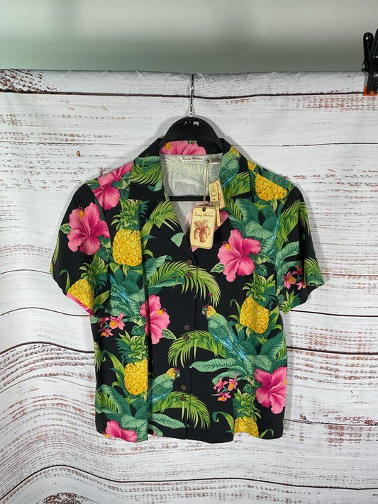 NEW Tommy Bahama Picture Perfect Camp Button Shirt Youth Size M 8/10 Tropical
