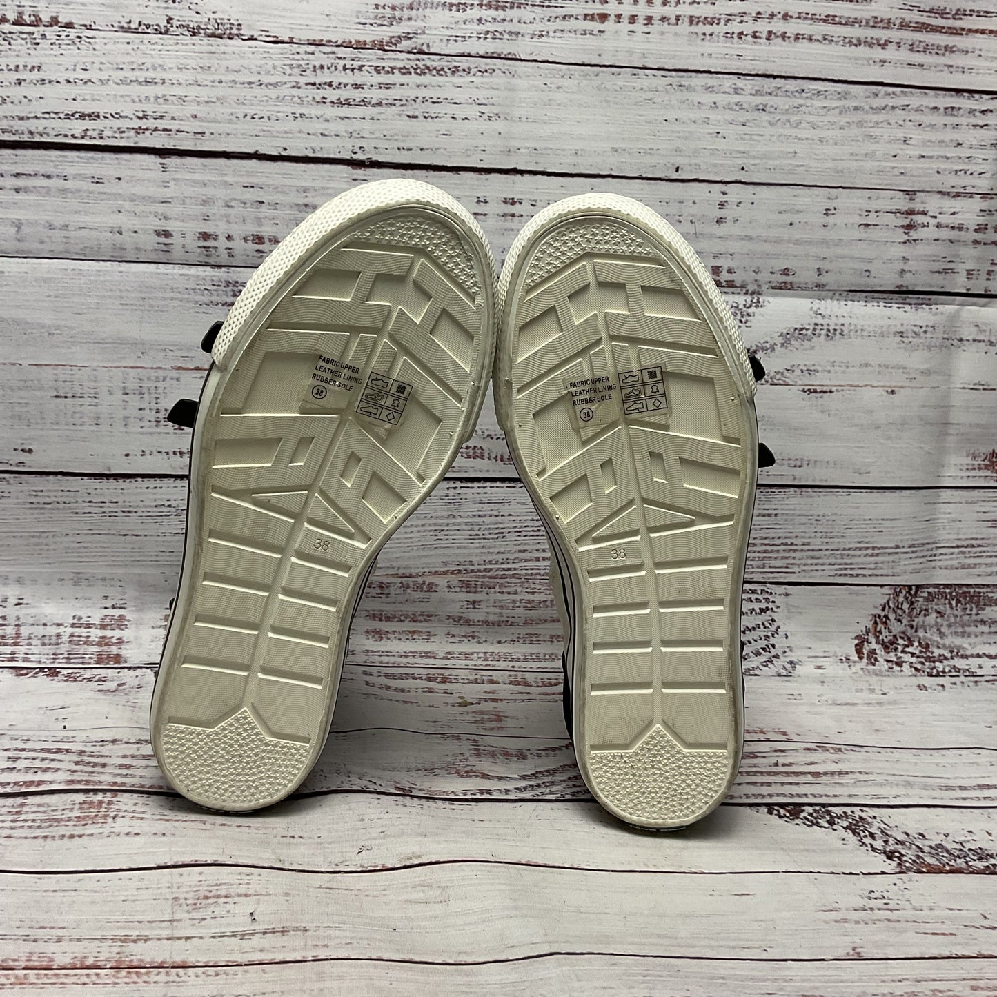 Ash White Canvas Hi-top Black Strap Buckle Sneaker Casual Shoe Women Size 7.5