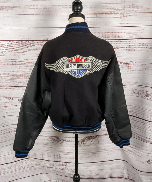 Harley Davidson Motorcycles Jamie Sadock Bomber Jacket Black