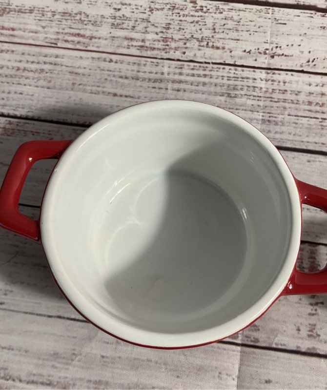 2 Martha Stewart Collection Red & Green Double Handle Round Dutch Oven Pots