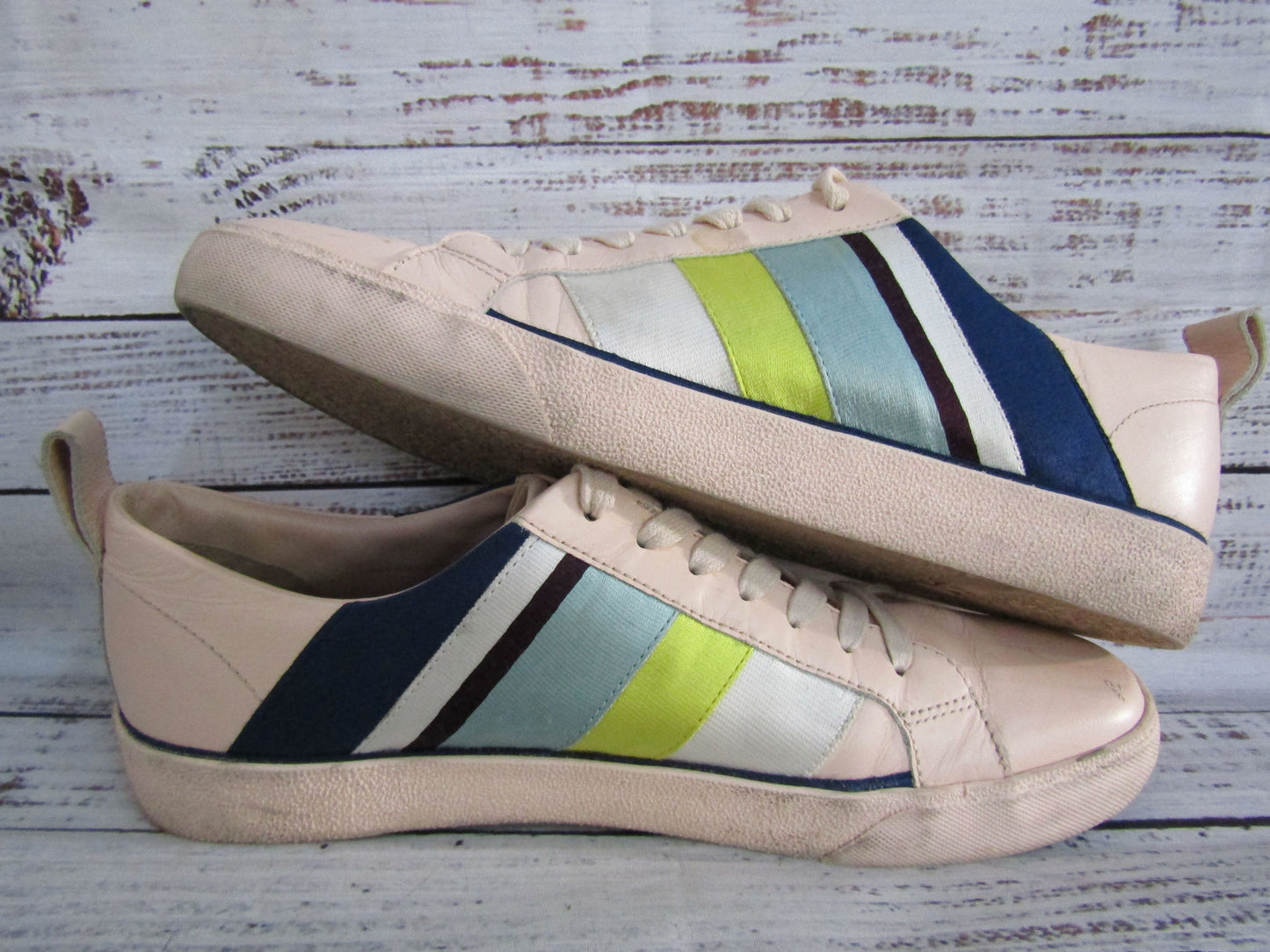 Diane von Furstenberg Tess Women's Pink Leather Low Top Sneakers Size 10