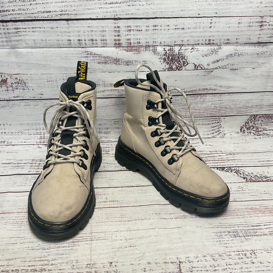 Dr. Martens Combs W Taupe Polytwill Combat Boot Women Size 6