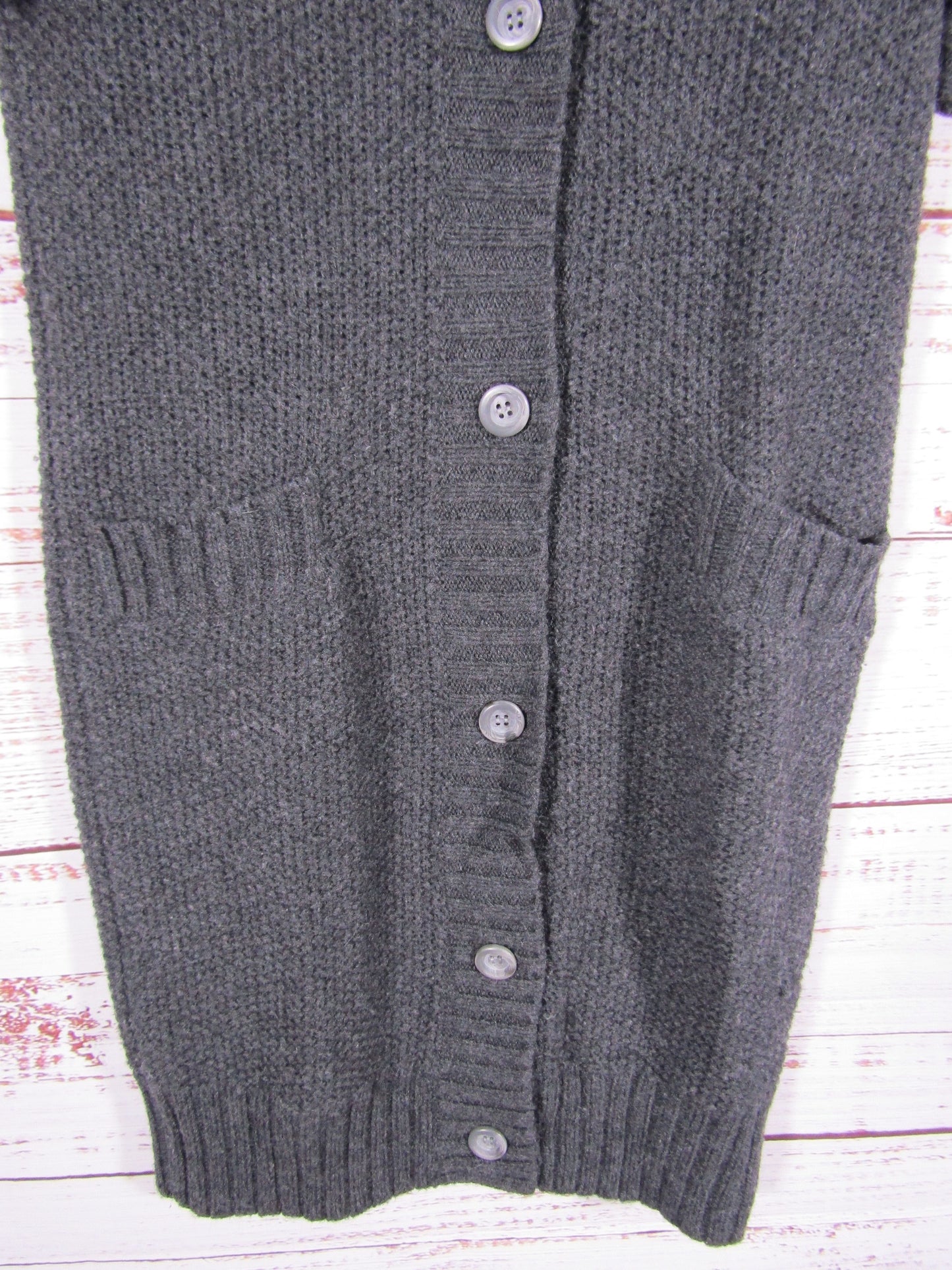 Malene Birger Women's Gray Wool Blend Short Sleeve Knit Cardigan Coat Size S