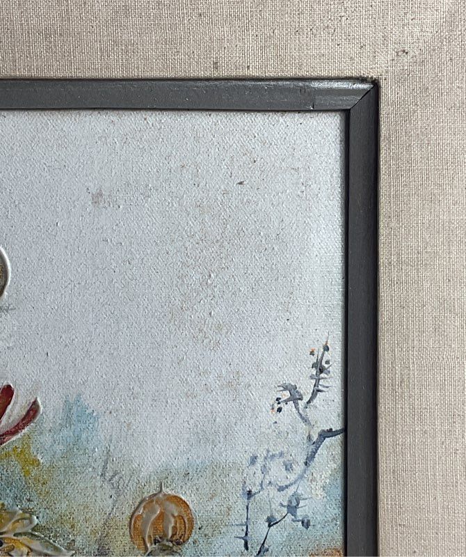 Portrait of Flowers Original Framed Painting by Signed Lydia Darvas