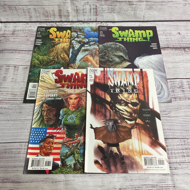 Vintage 5 Pc. Swamp Thing Dc Vertigo Comic Lot 2001