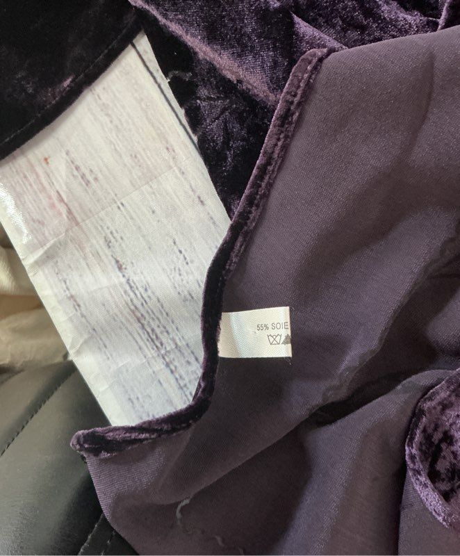 Women's Silk/Velvet Eggplant Scarf Size OS