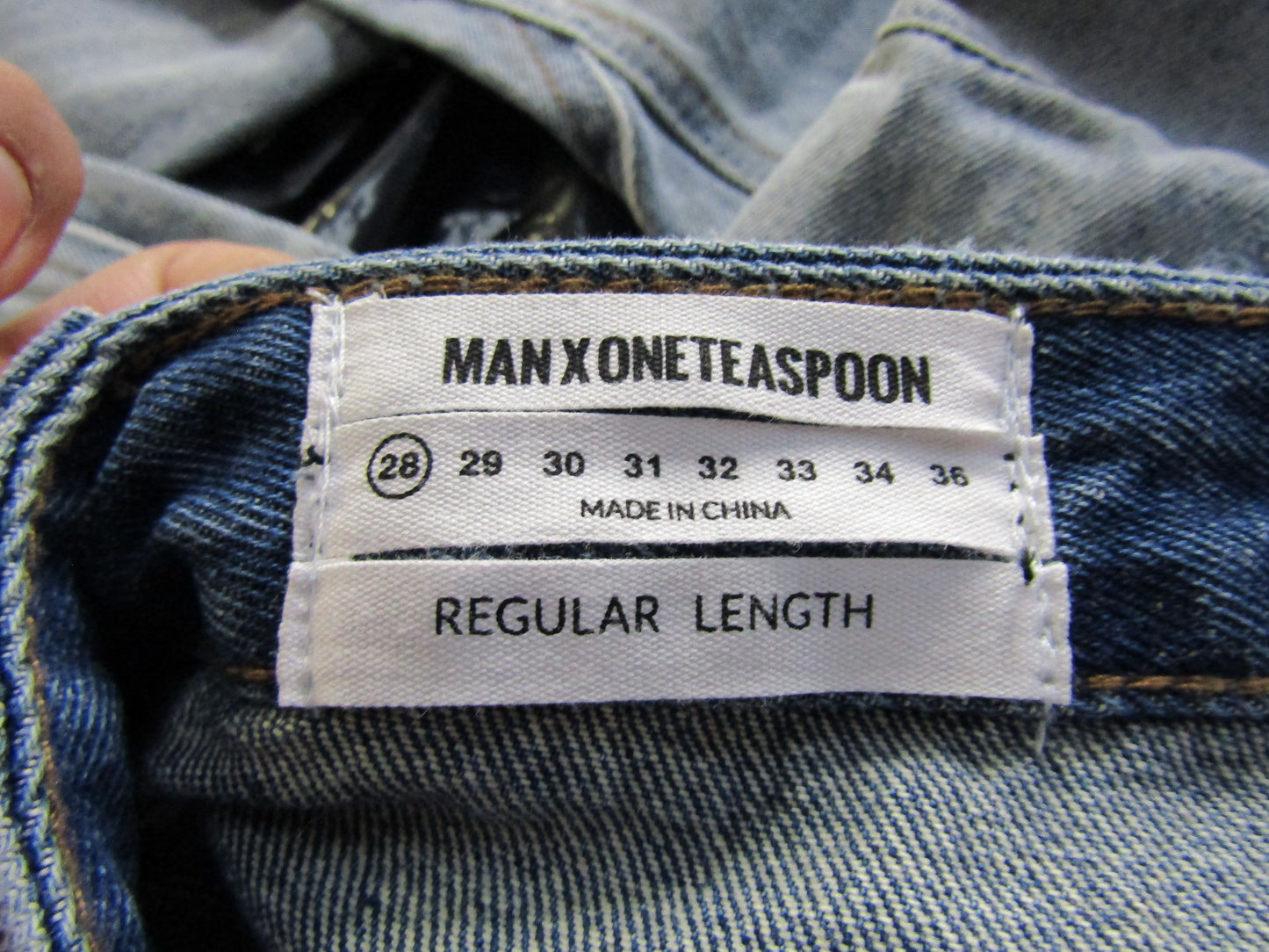 One Teaspoon Mr Browns Men's Blue Storm Distressed Jeans Size 28