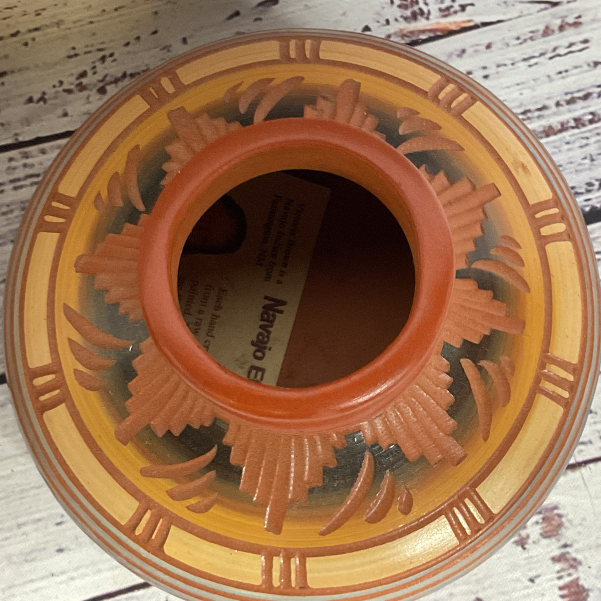 VTG. Signed ANA TRILLO & VC Etched Clay Pottery-