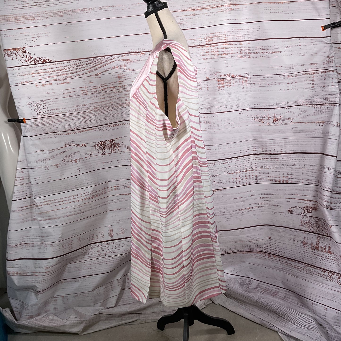 Ashro Pink White Stripe Pencil Dress & Jacket 2 Piece Set - Size 24