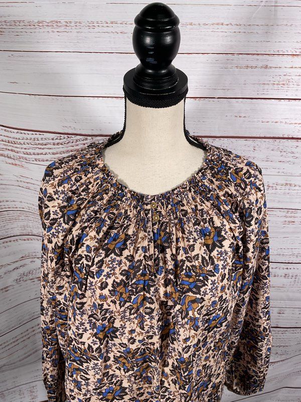 APIECE APART Esparta Organic Cotton Floral Pattern Peasant Top Size S