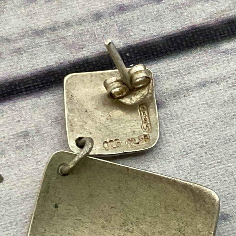 Signed VTG. TAXCO Sterling Silver 1.5" Dangle Earrings- 7.41g