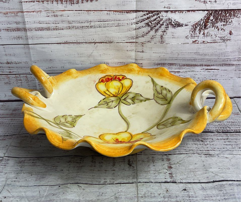 Made in Italy Majolica-Style Decorative 10" Serving Bowl Multicolor