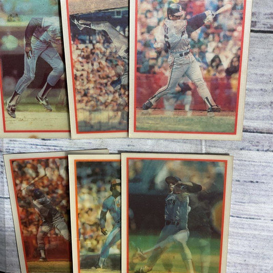 Lot Of 6 VTG 1986 Sportsflics Lenticular Baseball Cards