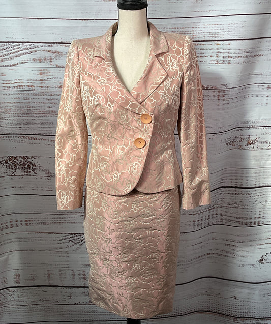 Armani Collezioni Vintage Floral Evening Suit Set Pink 6