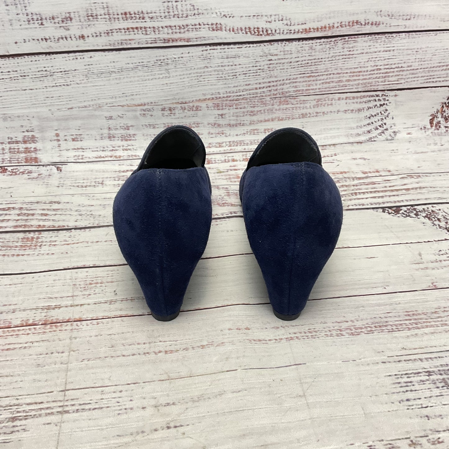 Stuart Weitzman Arise Blue Suede Wedge Heel Women Size 4