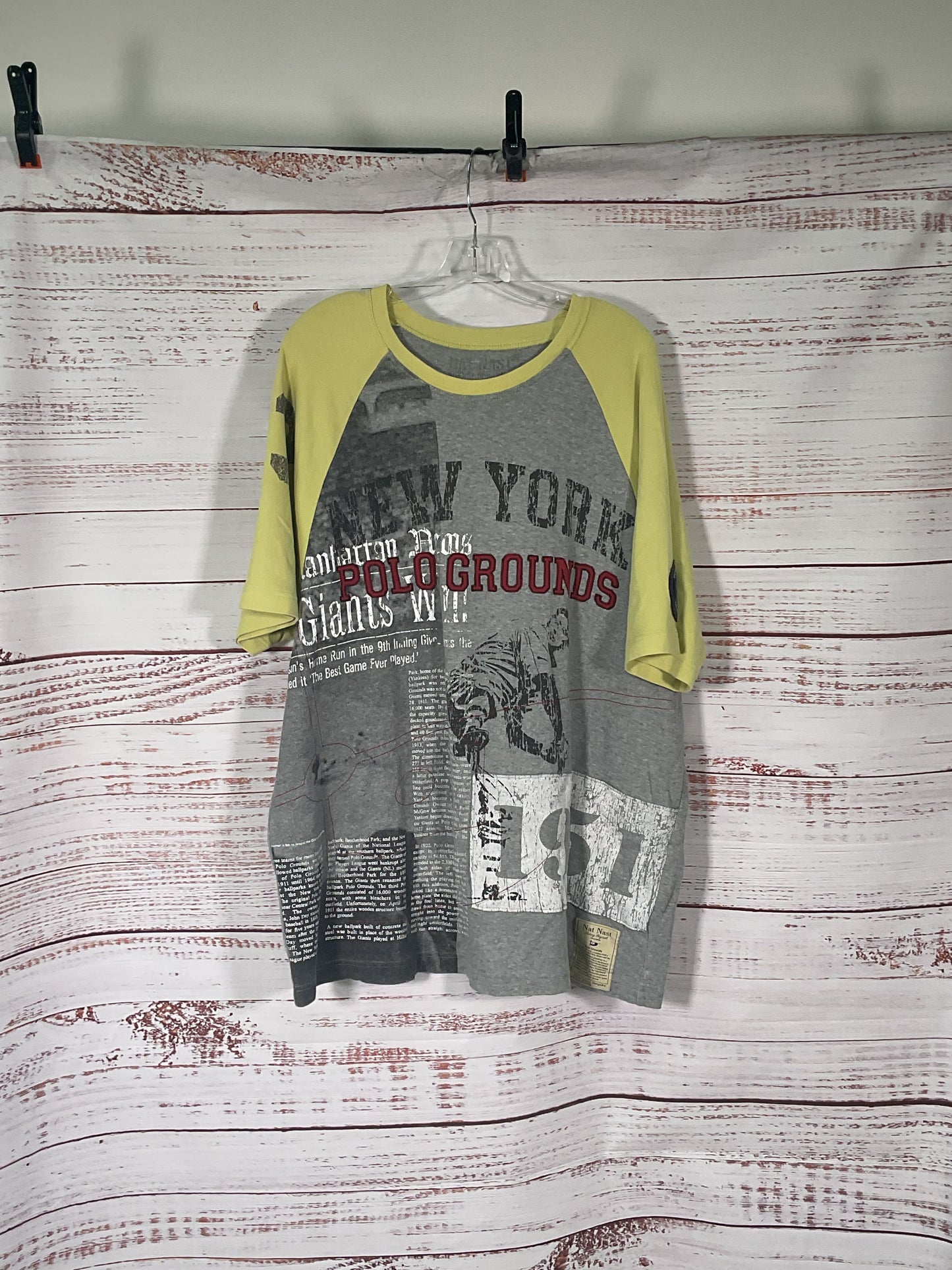 Nat Nast Gray Polo Grounds New York T-Shirt - Size XL
