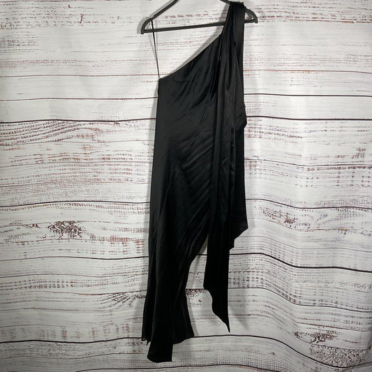 NWT Banana Republic Black Silk Asymmetrical Cocktail Evening Dress - Size S