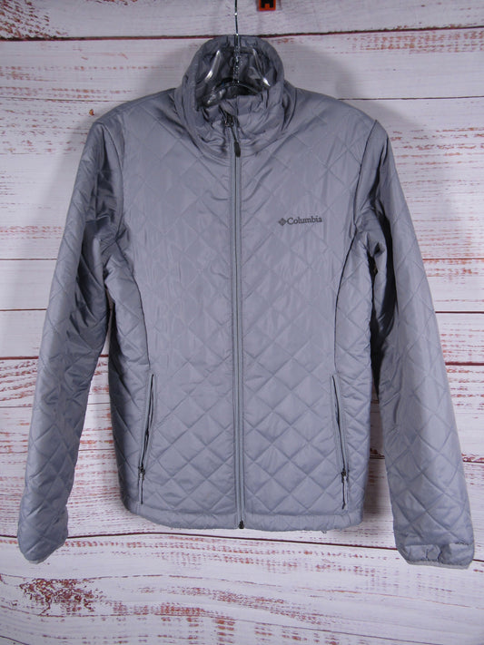 Columbia Women's Gray Quilted Full Zip Jacket Size M