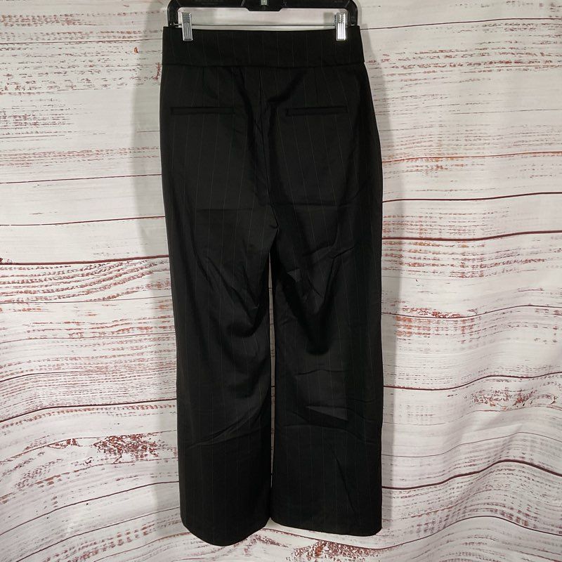 Salt Murphy Axel Black & Brown Pinstripe Wide Leg Trouser Pants - Size 28