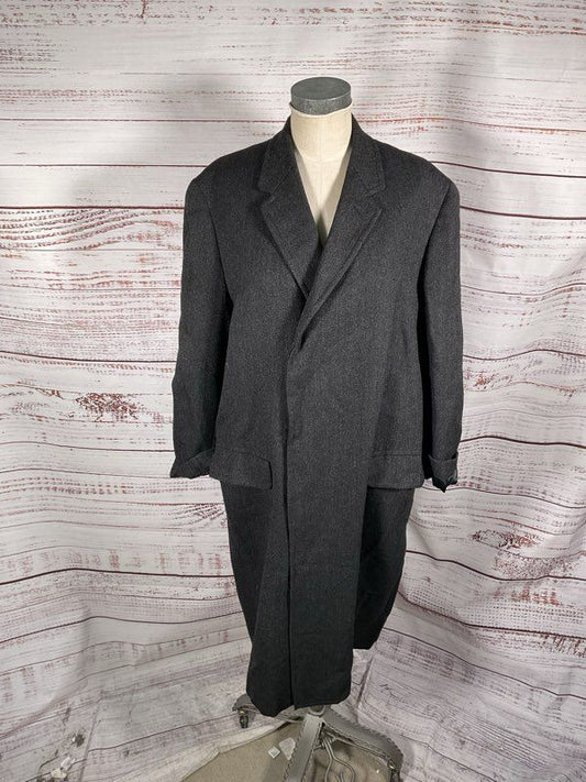 Vintage Hart Schaffner & Marx Men's Black Wool Overcoat