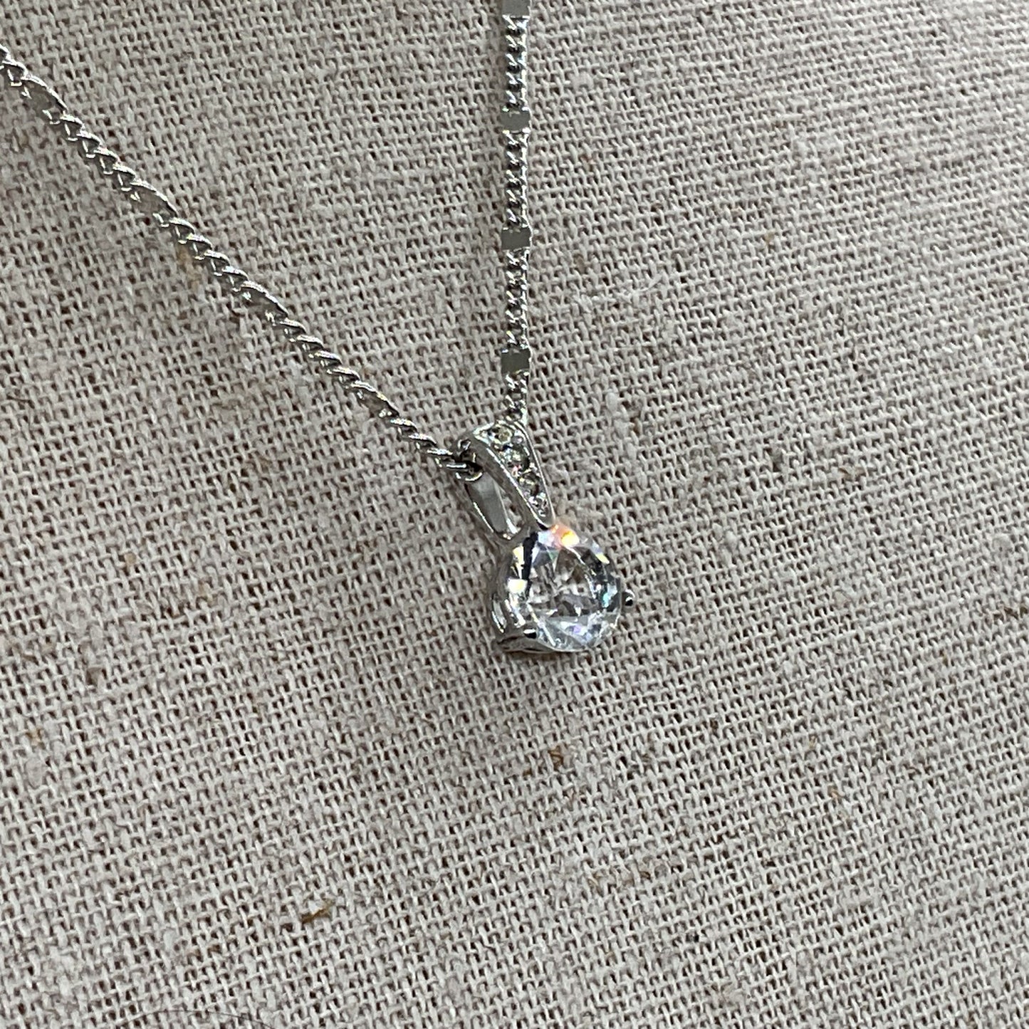 SWAROVSKI Silver Tone Crystal Pendant 18" Chain Necklace