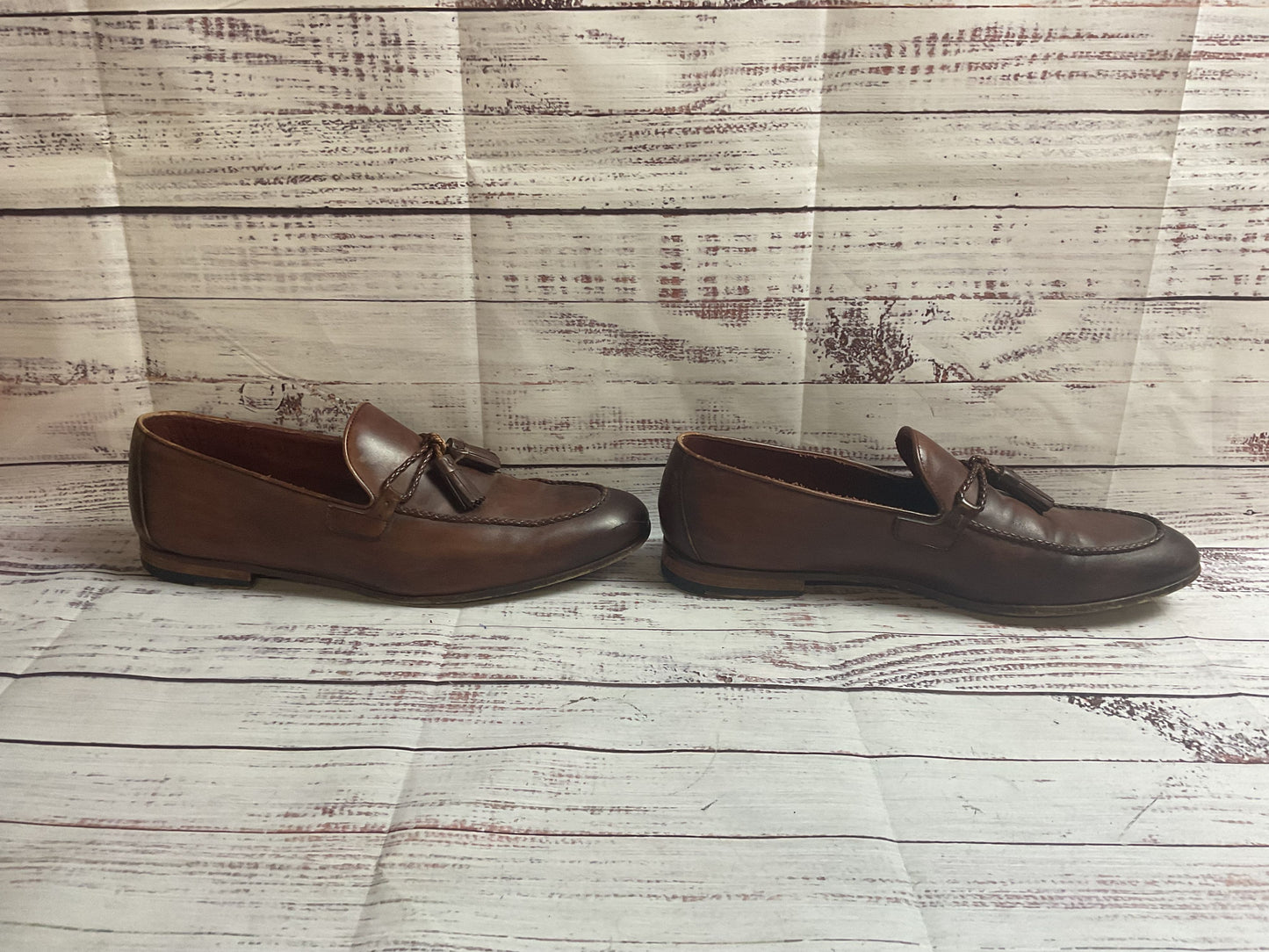 Magnanni for Neiman Marcus Brown Tassles Loafer Dress Shoe Men 10