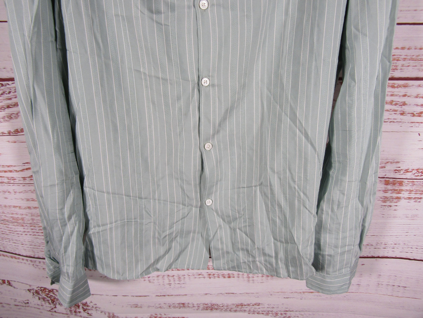 The Kooples Men's Mint Green Long Sleeve Pinstripe Shirt Size XL