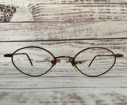 Vintage Modo Brownish Purple Oval Metal Eyeglasses Frame Made in Japan