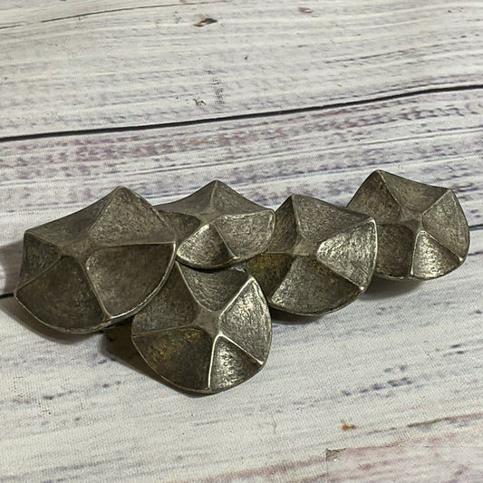 VTG. 1995 AMD for JAMES GALANOS Silver Tone Modernist 4" Brooch