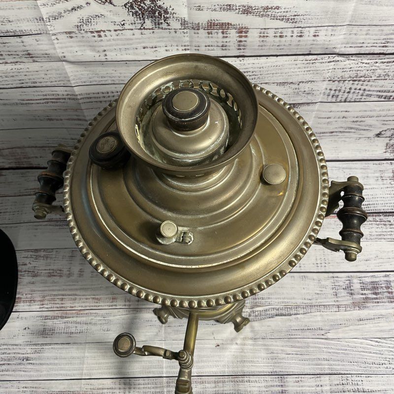 Antique Russian Brass Samovar Tea Urn By M.A. Zubov