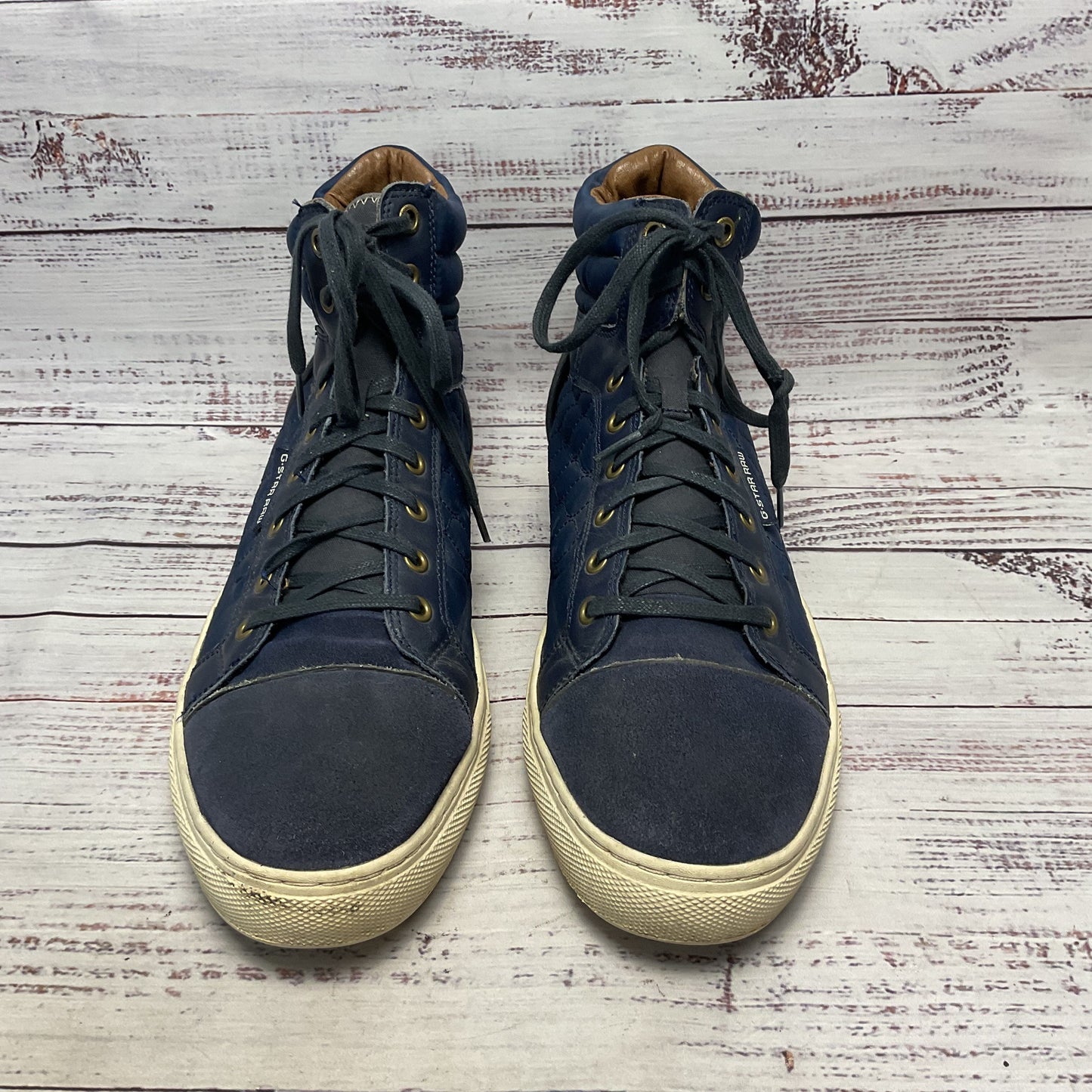 G-Star Raw Blue Quilted Nylon Hi-Top Sneaker Casual Shoe Men Size 13