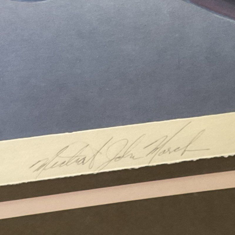 Pencil Signed MICHAEL JOHN MARCH "Purple Tide" Lithograph Print