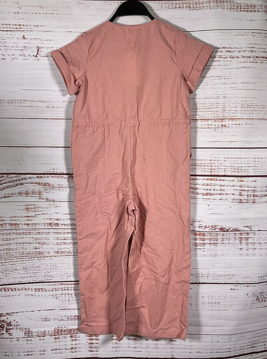 MNG Girls Bow Linen Jumpsuit Pink 7