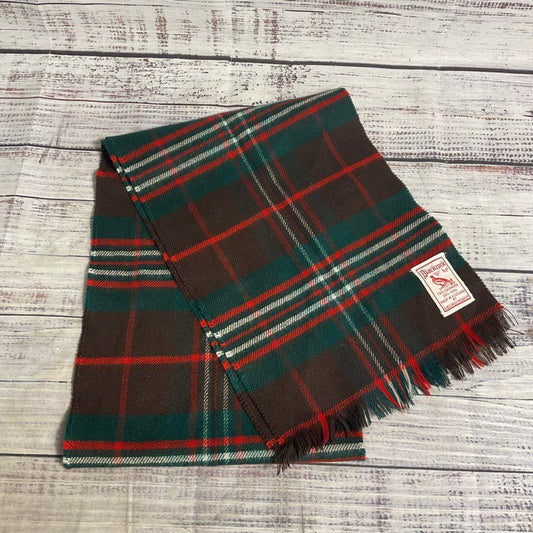 VTG Blackcock Green & Red Scottish Tartan Plaid Cashmere/Wool Blend Scarf 47 in.