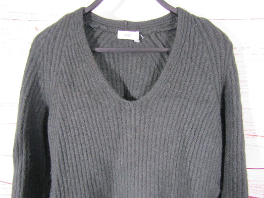 Closed Women's Gray Alpaca Wool Blend Knit V-Neck Sweater Size XS
