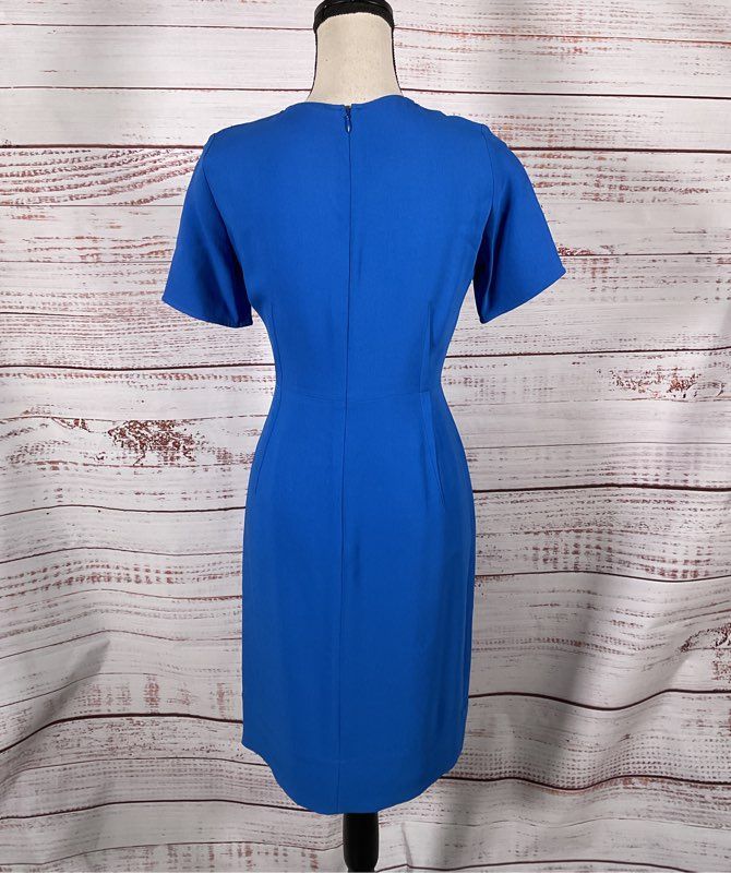 Stella McCartney Crepe Short Sleeve Sheath Dress Blue 38