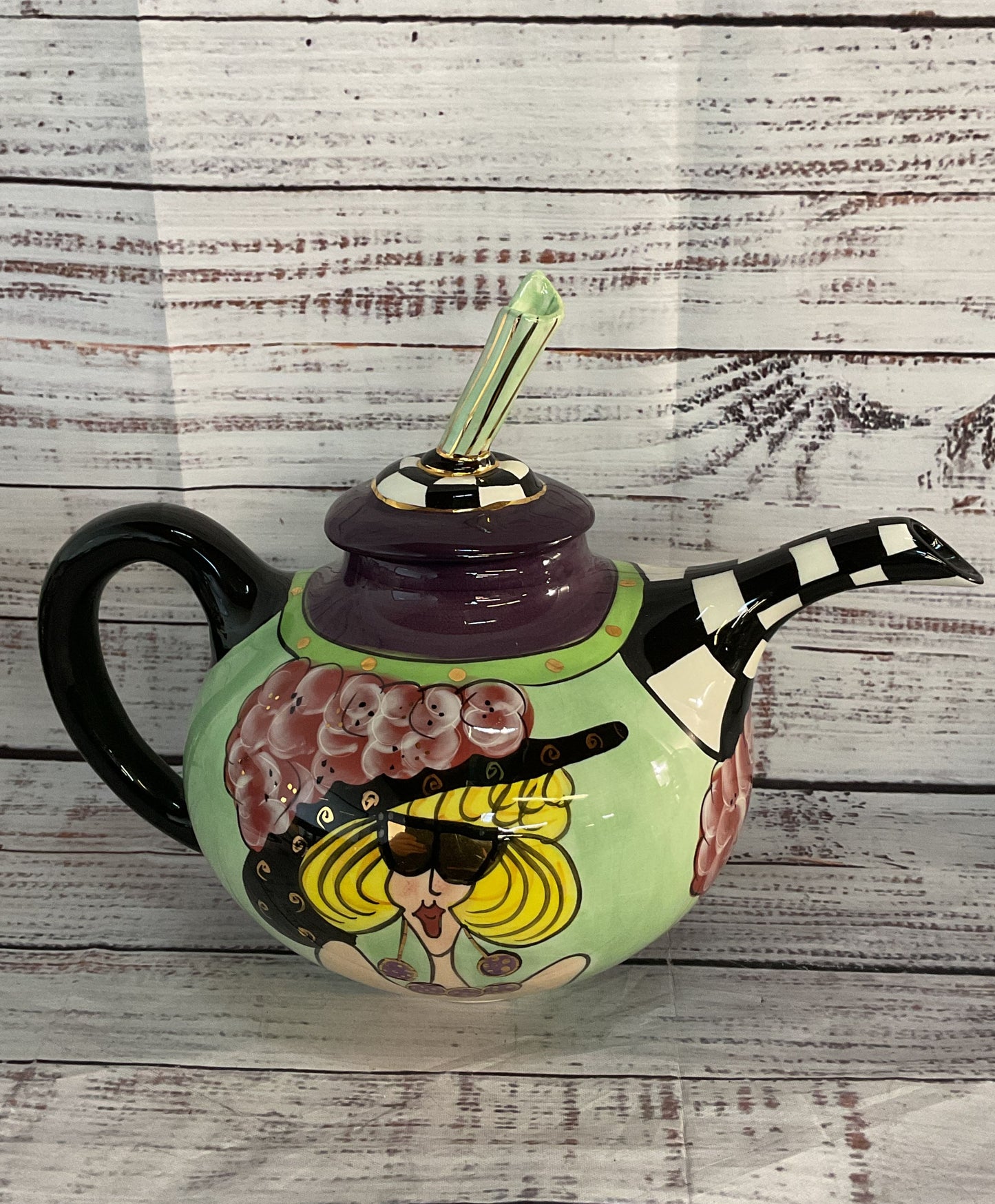 Lynda Corneille Swak Aunt Gertie Teapot & Tea Cup Set Multicolor
