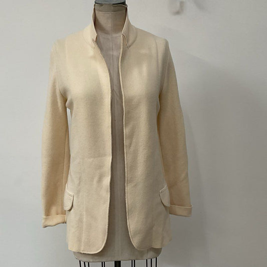 TERRE ALTE Women's Ivory Wool Open Jacket- SZ 44