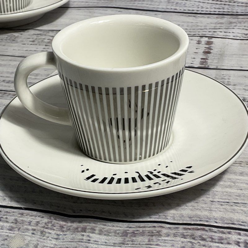 Set Of 2 Baroflane Anamorphic Deer Mirror Reflection Espresso Cups & Saucers