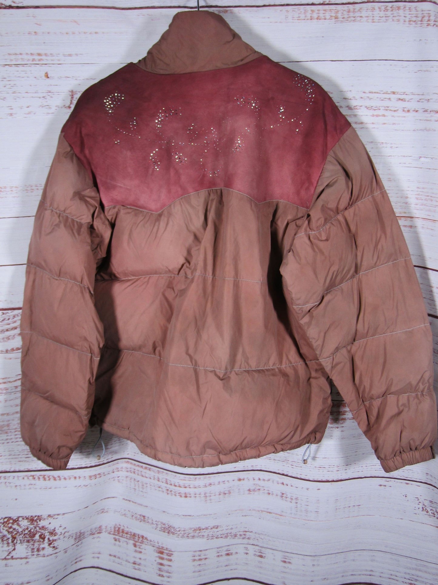Golf Wang El Paso Women's Brown Rhinestone Accent Puffer Down Jacket Size S
