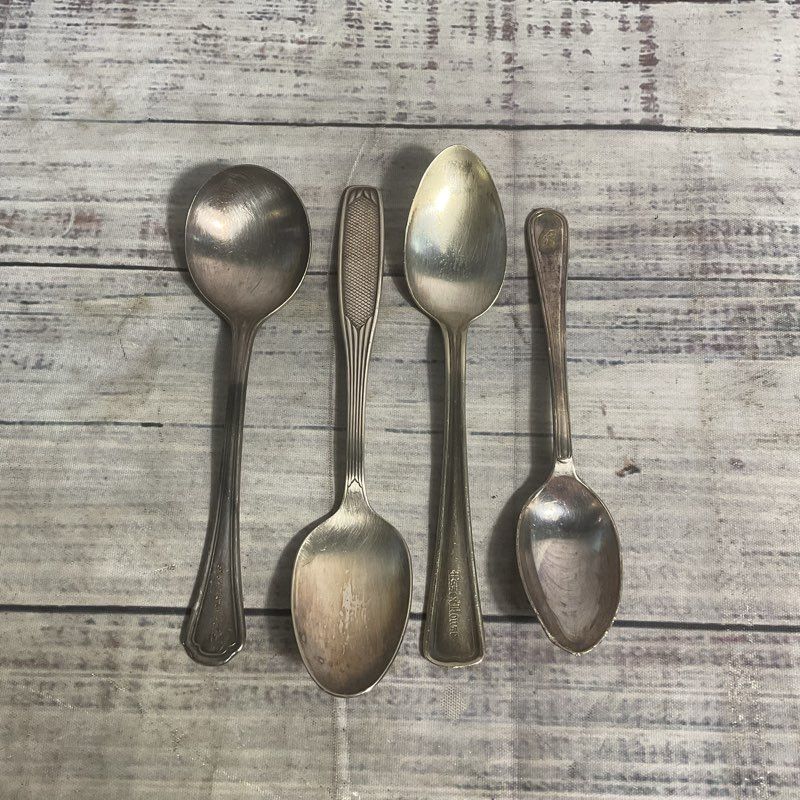 Lot Of 4 Vintage Silverplate Hotel Spoons Sheraton Essex House Century Plaza