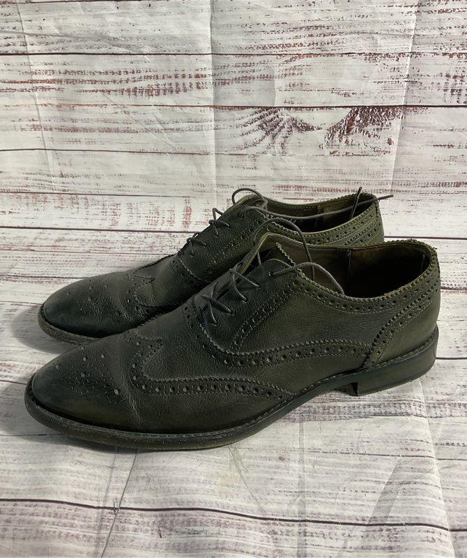 Paul Smith Men's Wingtip Green Leather Oxford Dress Shoes Size 10