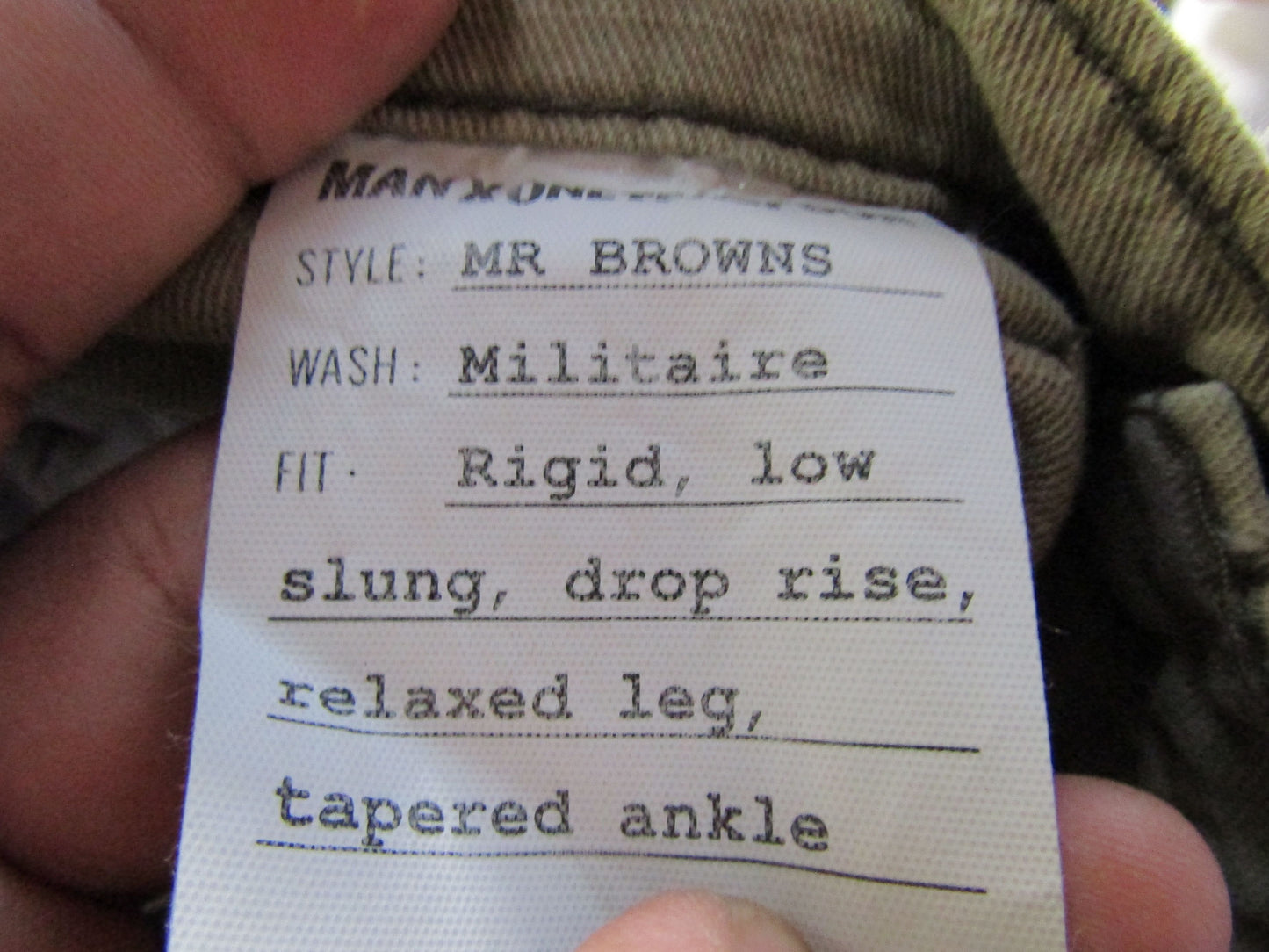 One Teaspoon Mr Browns Men's Militaire Green Distressed Jeans Size 29