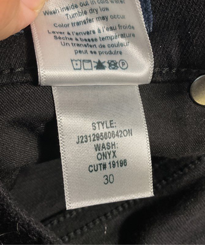 Veronica Beard Ryleigh Slim Straight Ankle High Rise Jeans Black Size 30 Women's