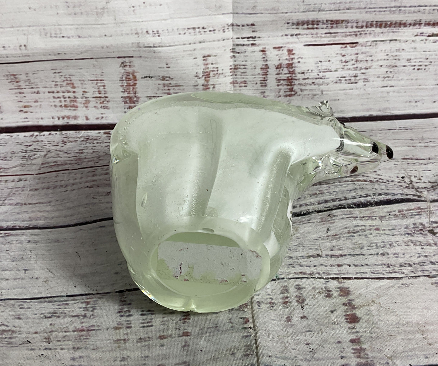 GCA Art Glass Polar Bear 5.5" Figurine Clear White
