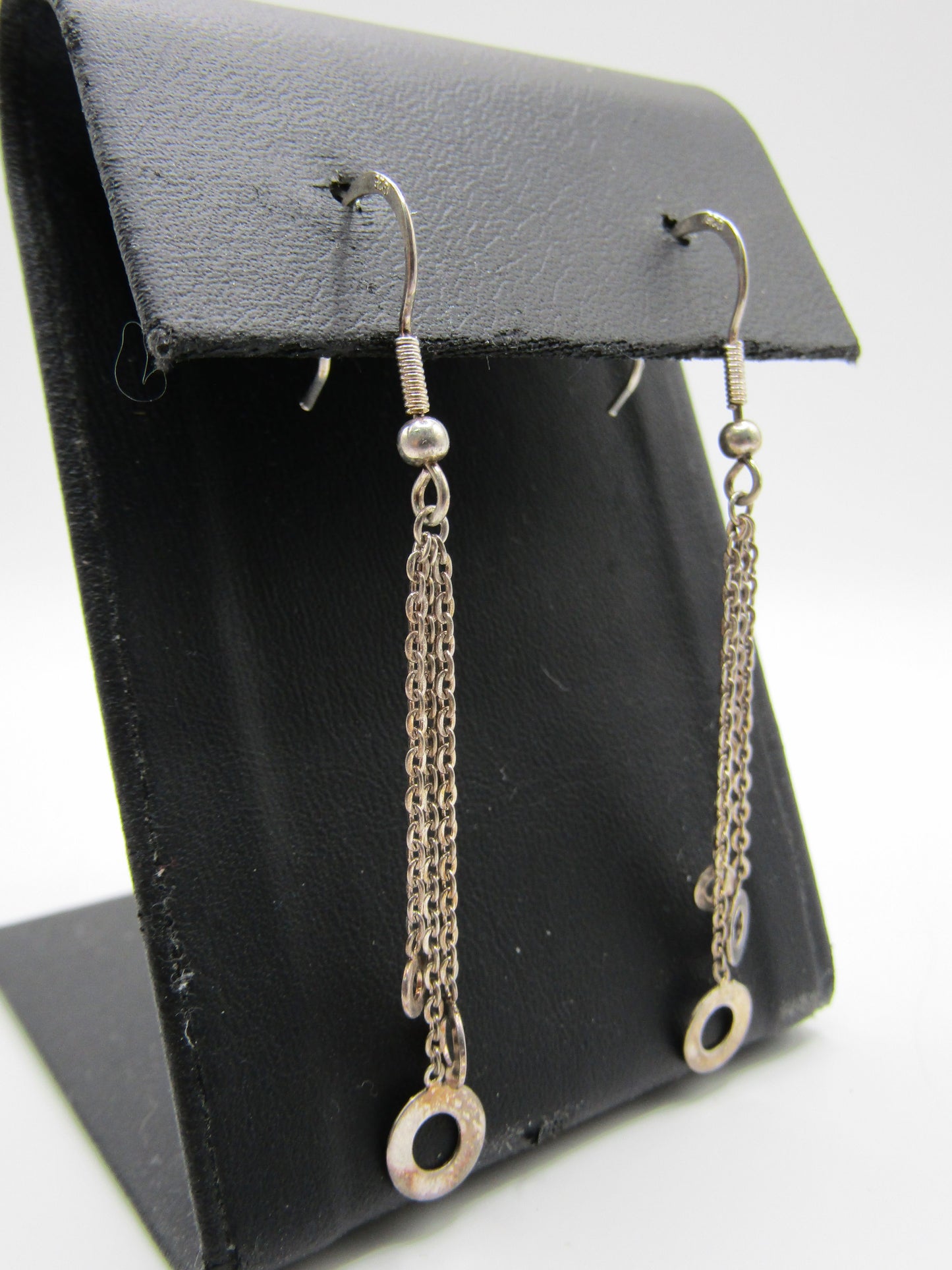 Sterling Silver Chain Link Drop Dangle Earrings