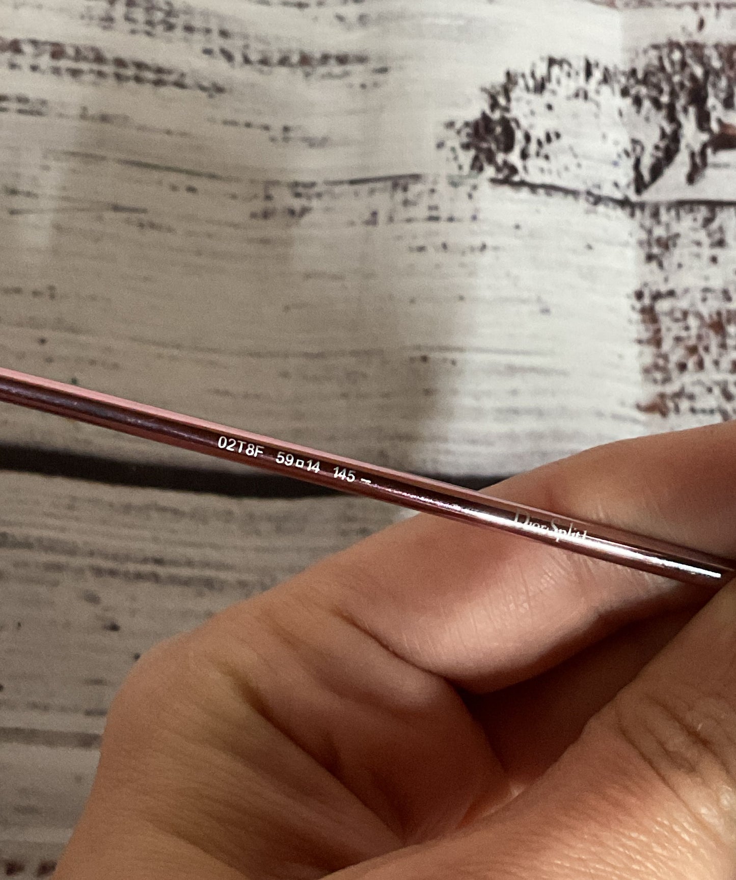 CHRISTIAN DIOR 02T8F Aviator Metallic Pink / Violet Sunglasses Size 145